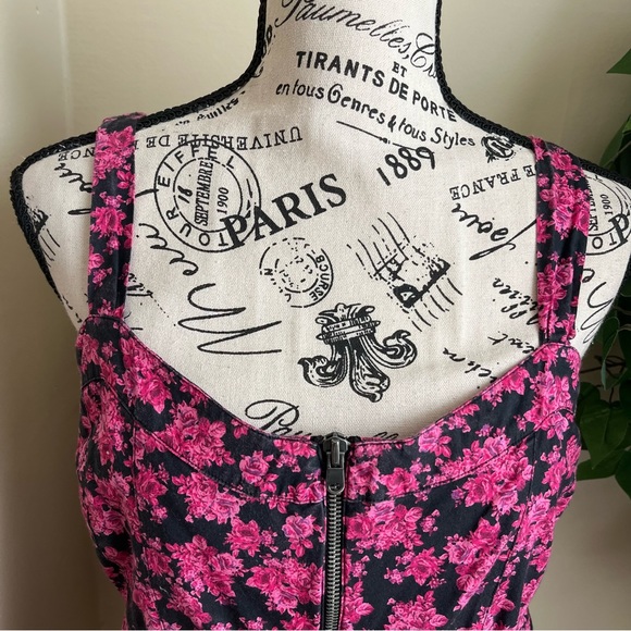 Decree Floral Cotton Strappy Sleeveless Top Pink Sz XL - Picture 3 of 16